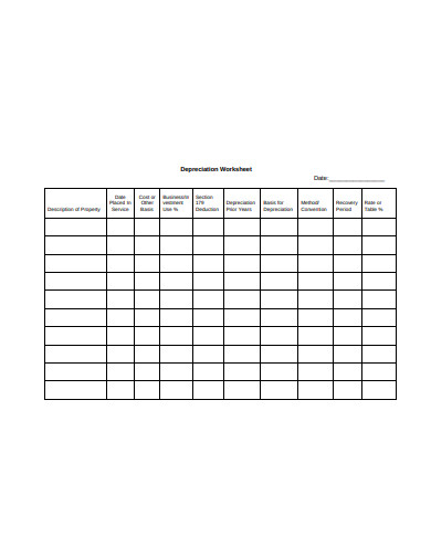 13+ Depreciation Worksheet Templates - Docs, Word, Pages, XLS, PDF