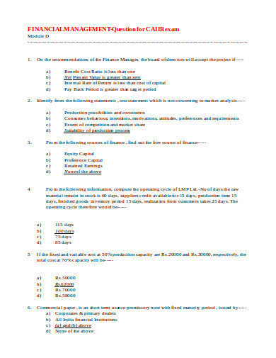 cash management questionnaire thesis