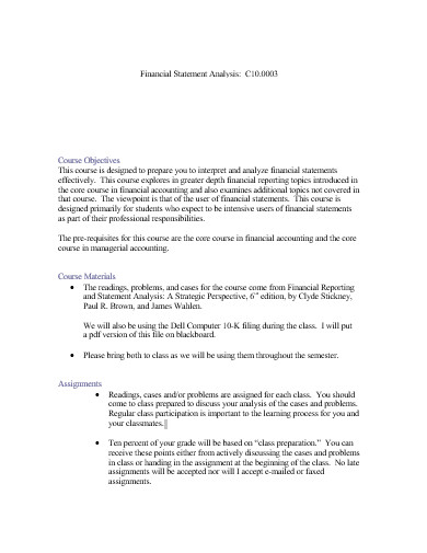 formal financial statement analysis
