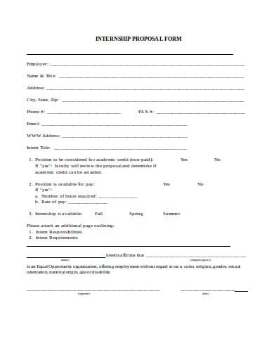 formal internship proposal form