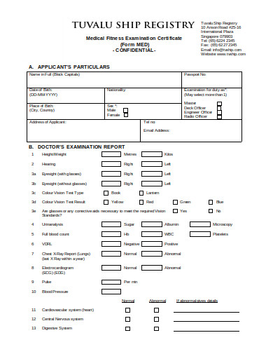 formal medical certificate form in doc