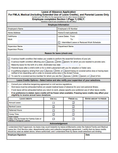 formal medical leave application template