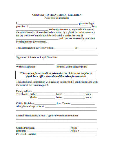 FREE 10+ Minor Consent Form Templates in PDF | MS Word