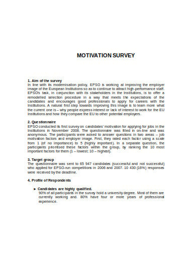 formal motivation survey template