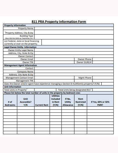 18 Property Information Form Templates In PDF DOC