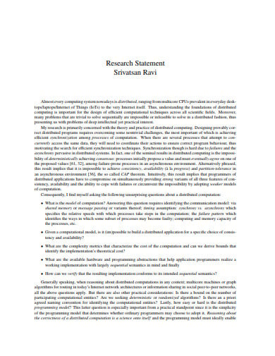 research statement example assistant professor