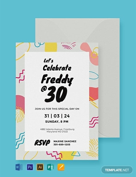 free birthday party invitation card template 440x570