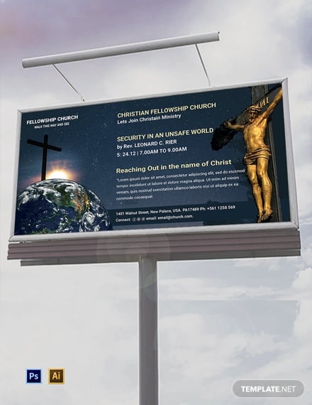 free church billboard template