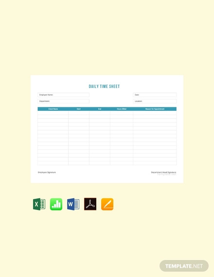 free daily timesheet template