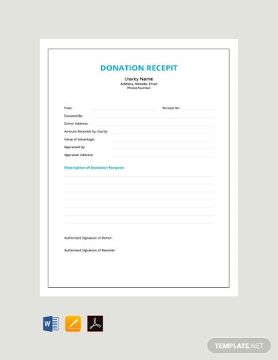 free donation receipt template