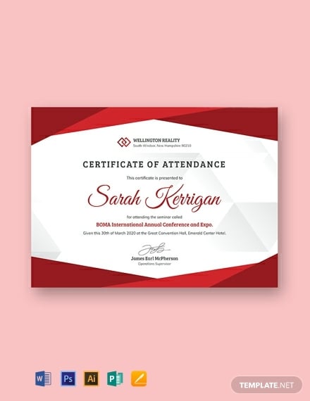 free employee attendance certificate template 440x570