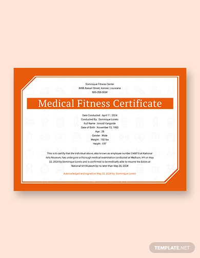 11+ Medical Fitness Certificate Templates in PDF | Word | AI | InDesign ...