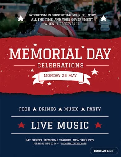 free memorial day poster template