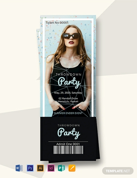 free party admission ticket template 440x570