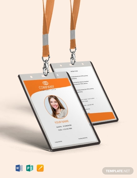 10+ Vertical ID Card Template - llustrator, MS Word, Pages, Photoshop, Publisher