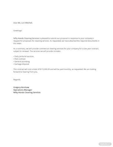 free proposal letter for cleaning service template