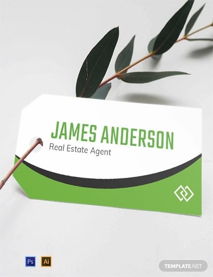 free real estate name tag template 440x570