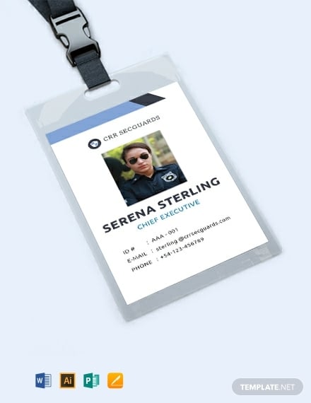 free security guard id card template 440x570