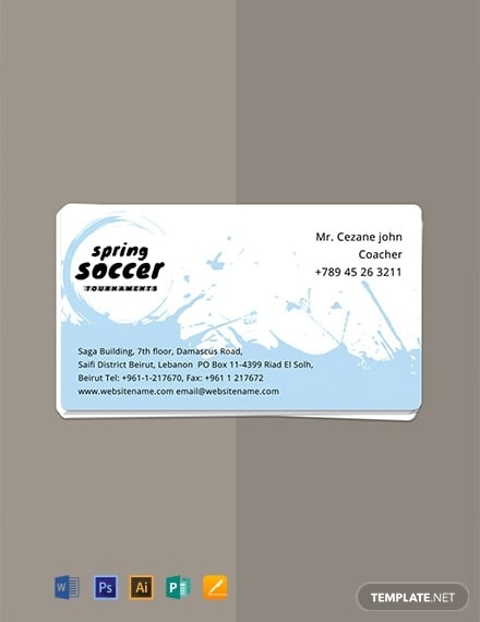 free soccer business card template