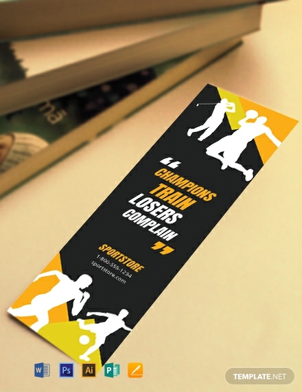 free sport bookmark template 440x570