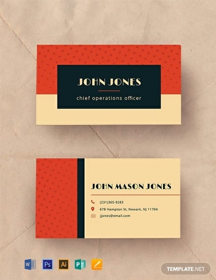 free vintage business card template