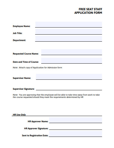 FREE 10+ Staff Application Form Templates in PDF | MS Word