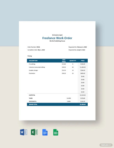 freelance work order template