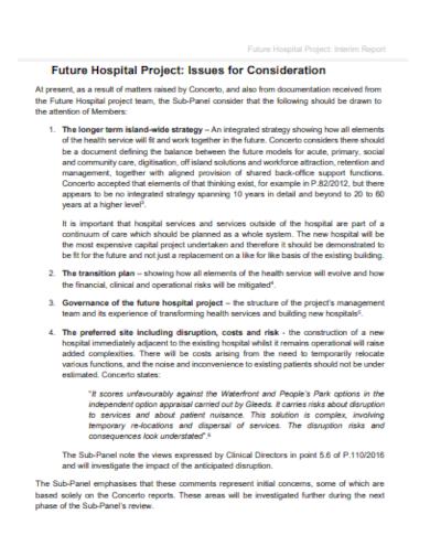 future hospital project report template
