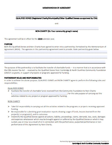 general charity partnership agreement template