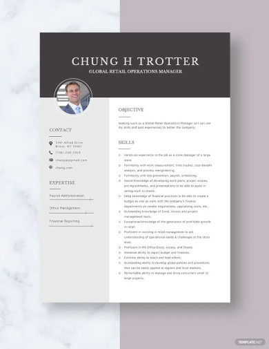 global retail operations manager resume template
