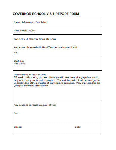 primary school home visit form