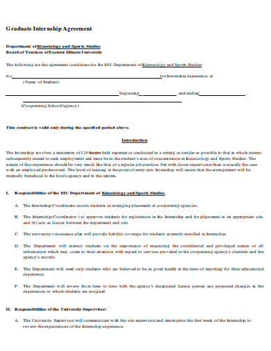 graduate internship agreement in doc