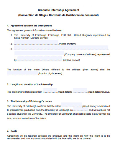 graduate internship agreement in pdf