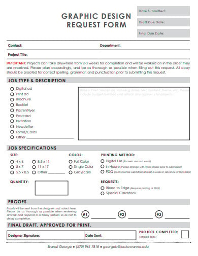 graphic design request form template