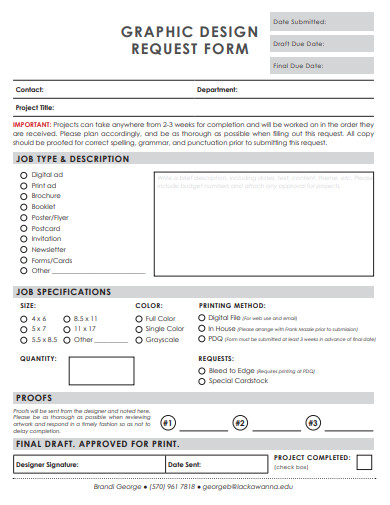 FREE 10+ Graphic Design Request Form Templates in PDF | MS Word