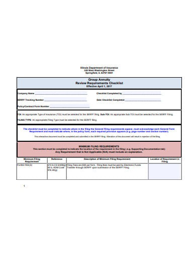 group-annuity-review-checklist-template