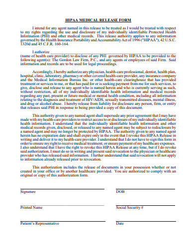 hipaa medical release form