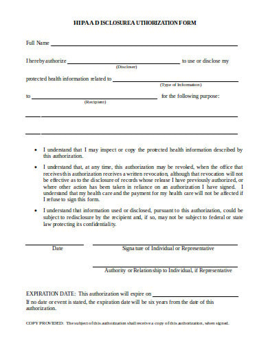 hipaa release form in doc