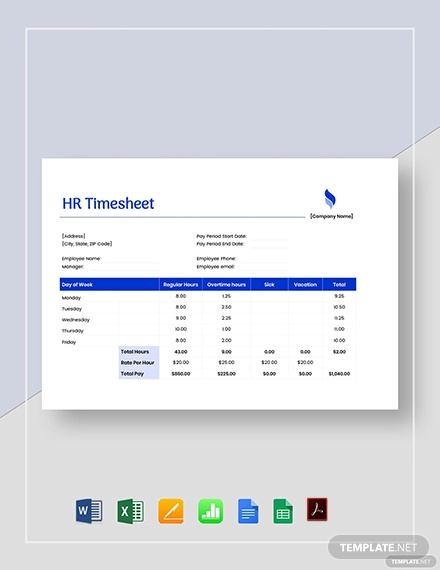 hr timesheet template