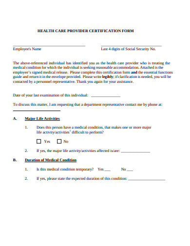 health-care-provider-certification-form-template