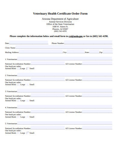 health certificate order form template