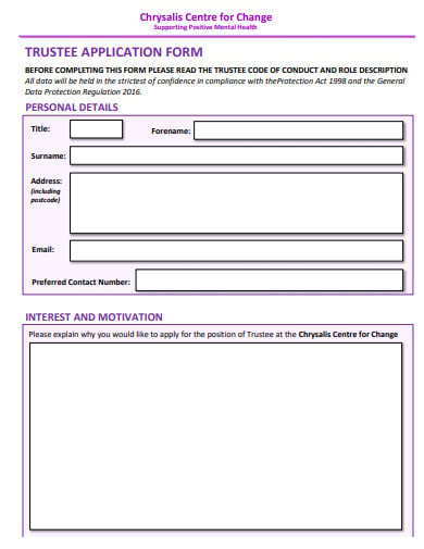 health-charity-trustee-application-form-template