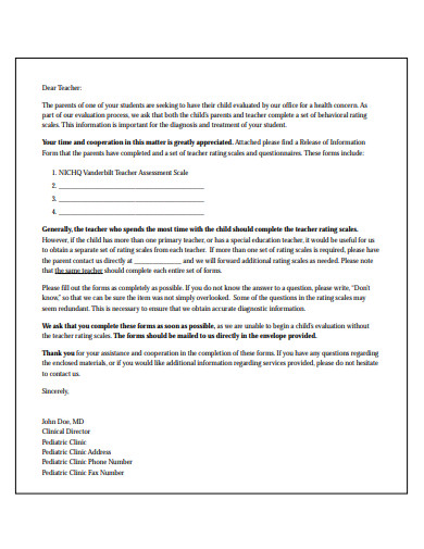 Sample Letter Of Concern From Teacher To Parent