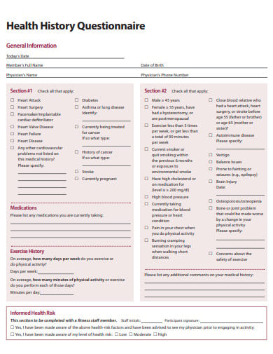 health-history-questionnaire-template