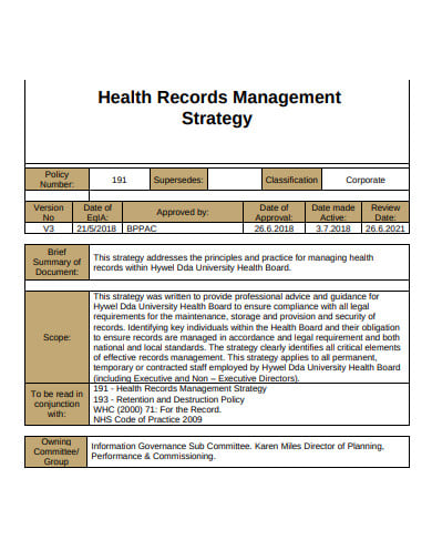 health-record-management-strategy-template