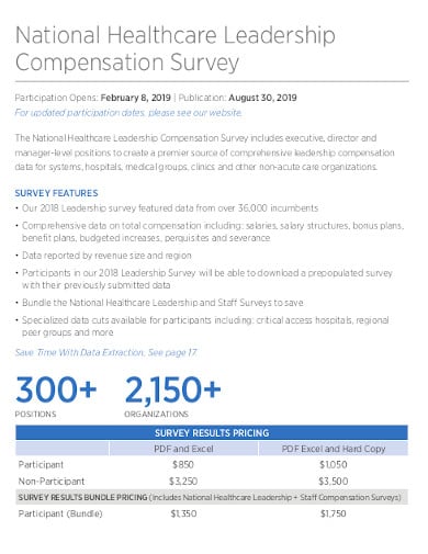 healthcare compensation survey template