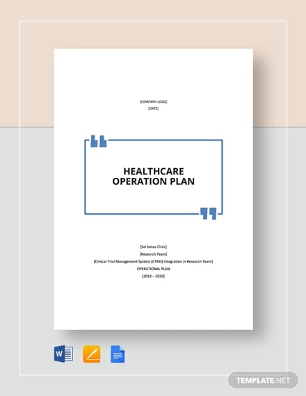 healthcare operational plan