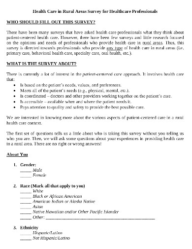 16+ Healthcare Survey Templates in PDF | DOC