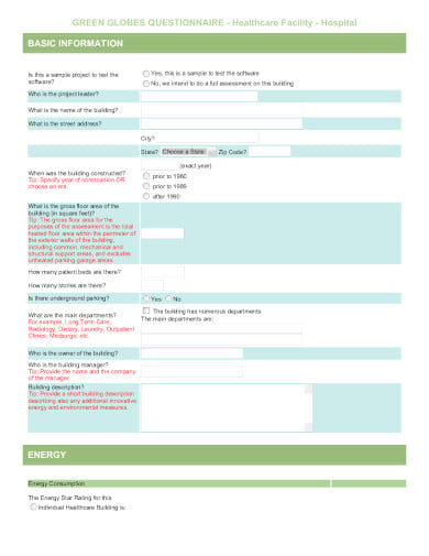 healthcare survey questionnaire in pdf