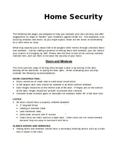 home locks security checklist